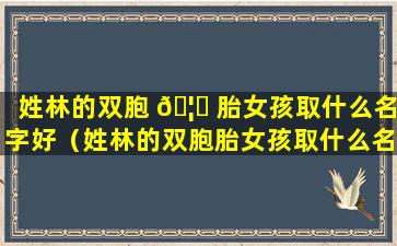 姓林的双胞 🦍 胎女孩取什么名字好（姓林的双胞胎女孩取什么名字好听点）